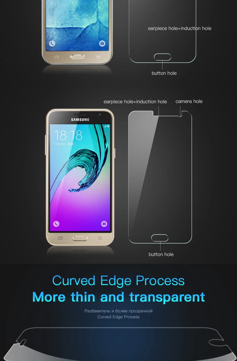 4 шт Защитное стекло для samsung Galaxy J3 J5 J7 J4 J6 J8 Plus Защитная пленка для экрана 9H 2.5D закаленное стекло