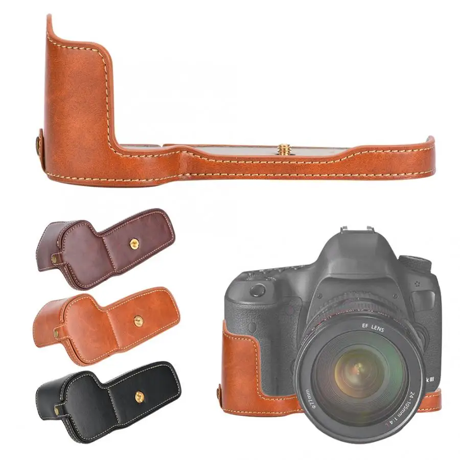 Портативный чехол из искусственной кожи для камеры полукорпус камер Canon 5D4 с