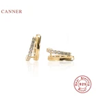 Женские серьги CANNER из настоящего серебра 925 пробы, не соответствует бриллиантам, искусственные кольца, корейские ювелирные изделия из циркония