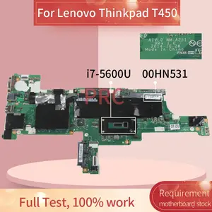 00hn531 laptop motherboard for lenovo thinkpad t450 i7 5600u notebook mainboard nm a251 sr23v ddr3 free global shipping