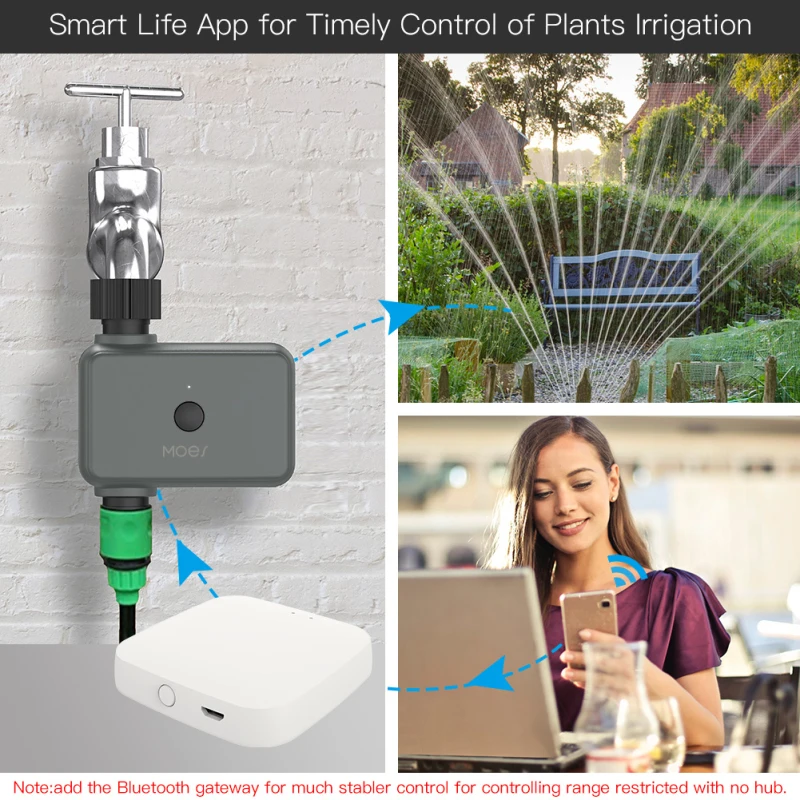 

Tuya Smart Bluetooth-compatible Sprinkler Water Timer with Rain Delay Filter Washer Programmable Irrigation Timer with Automatic