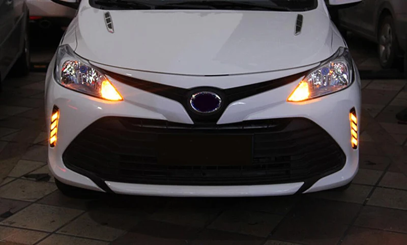 Светодиодный дневный ходовой светильник DRL для Toyota Vios Yaris 2017 противотуманная фара
