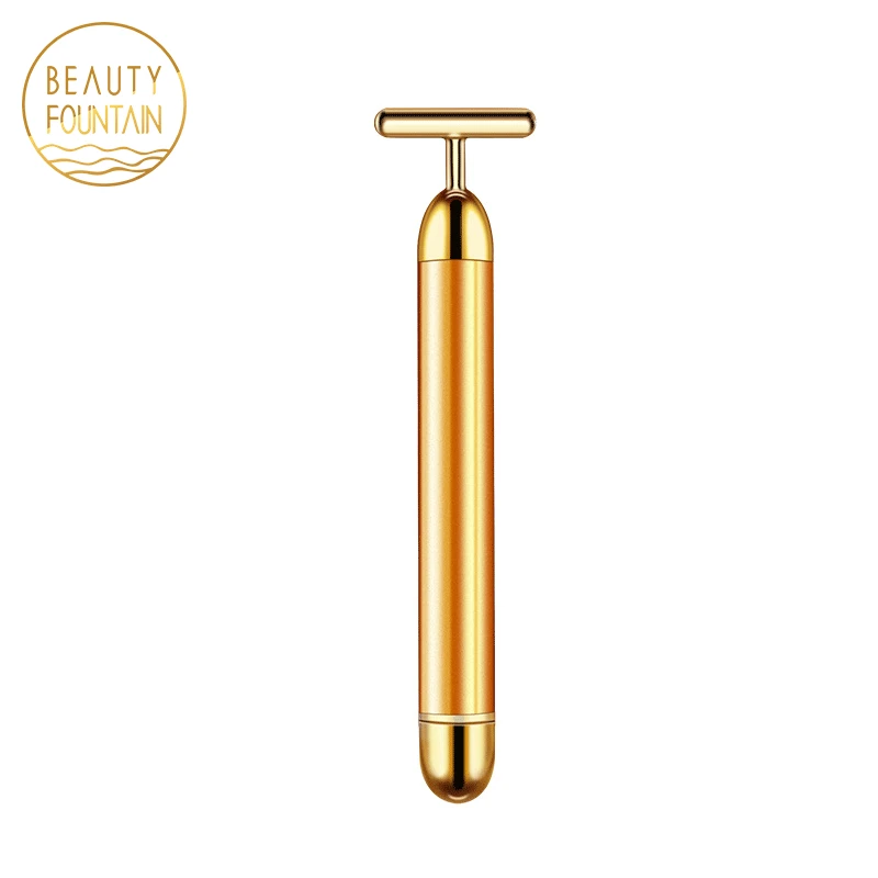 Красота ролик уход за кожей лица с покрытыем цвета чистого 24 каратного золота