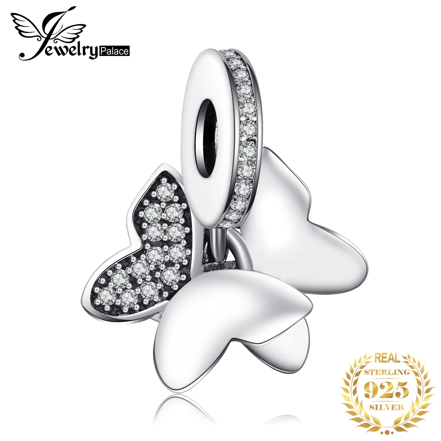 Jewelrypalace Бабочка Фея Белый муранского Стекло и проложить кубического циркония