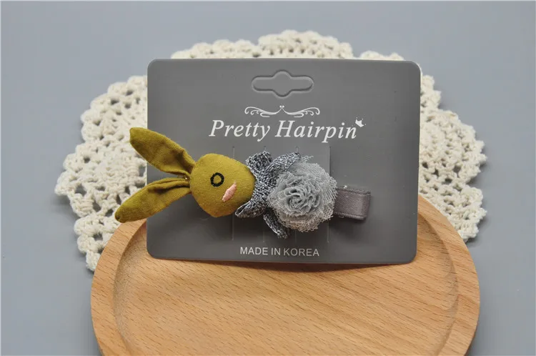 

Baby hairpin hair accessories photo headdress baby children's fabric bunny hairpin sweet and cute duckbill clip
