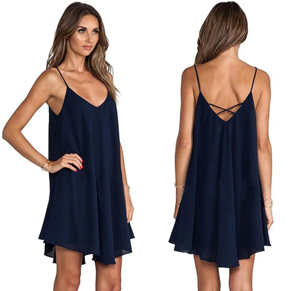

70% Hot Sell Women's Summer Sexy Sleeveless Party Dress Evening Cocktail Cross Braces Dress