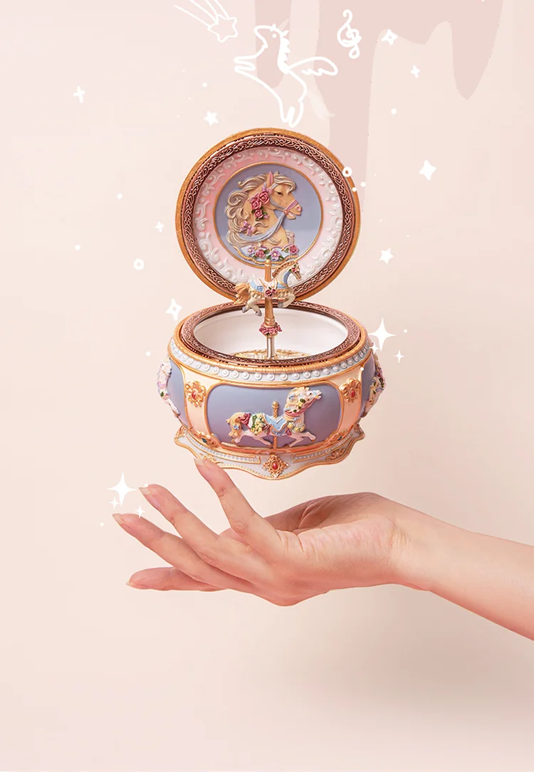Музыкальная шкатулка в виде карусели с созвездиями Волшебная Miyazaki для девочек