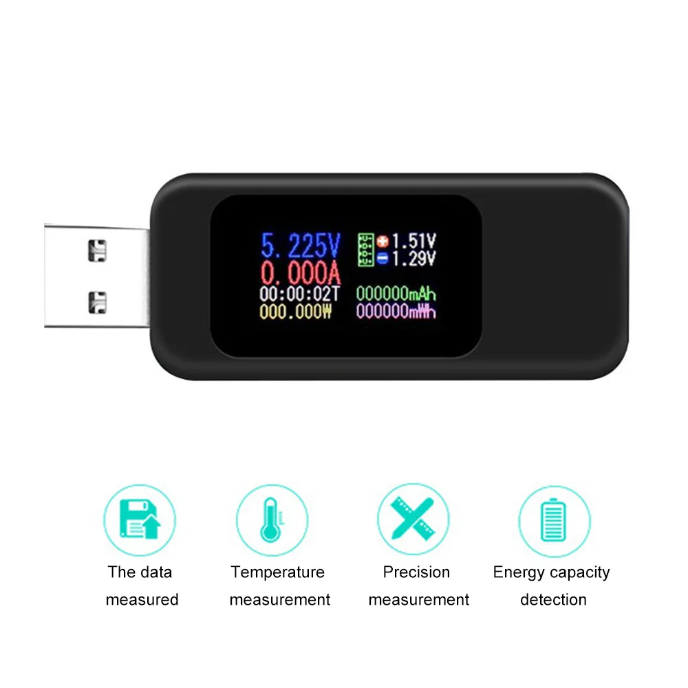 

KEWEISI USB Tester 0-5A Current 4-30V Voltage Type-C Color Display USB Charger Tester Power Meter Mobile Battery Detector