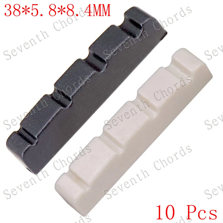 

10 Pcs Size:38*5.8*8.4mm 4 String Bass Nuts - Made of Plastic