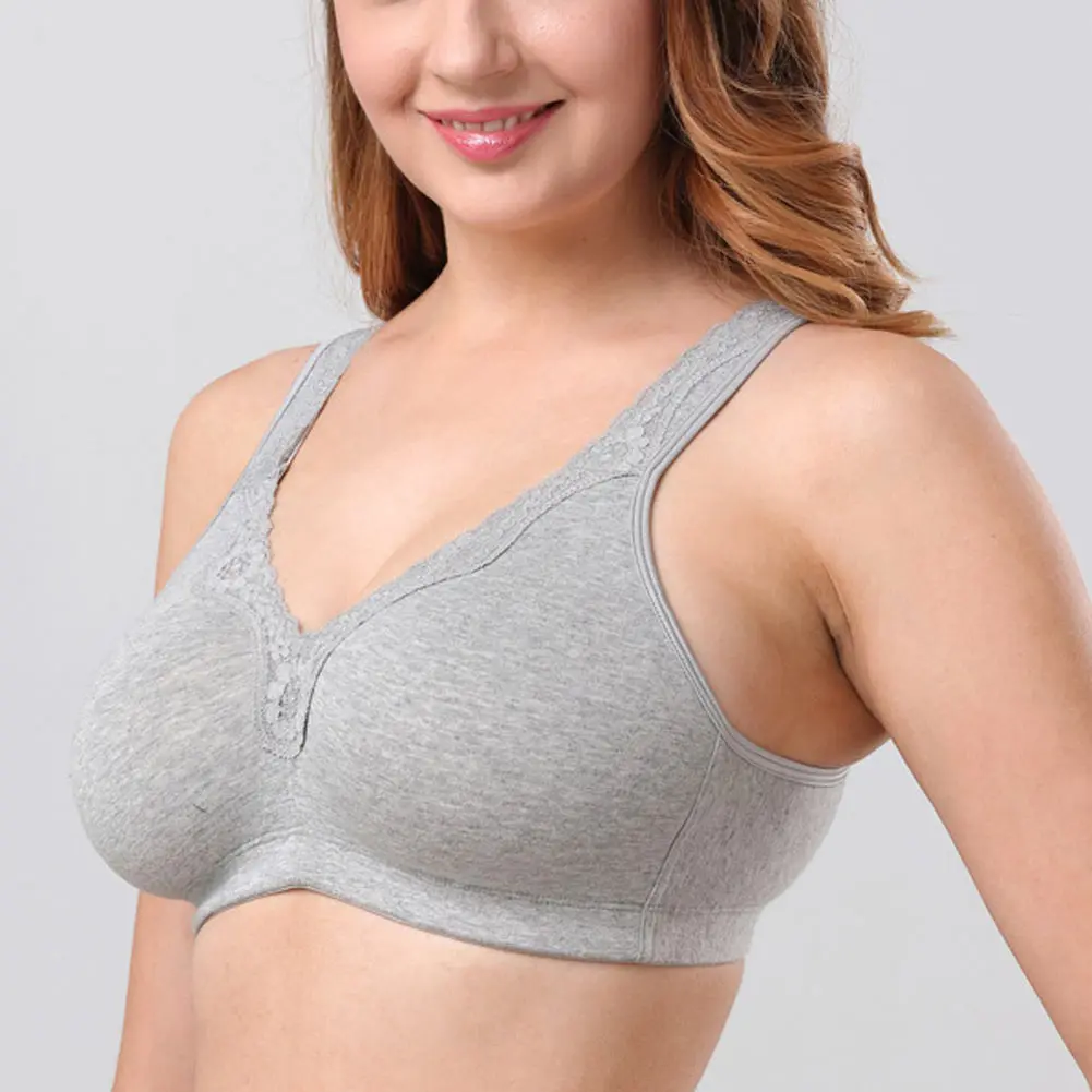 Женский кружевной ультра-тонкий хлопковый бюстгальтер без косточек удобное