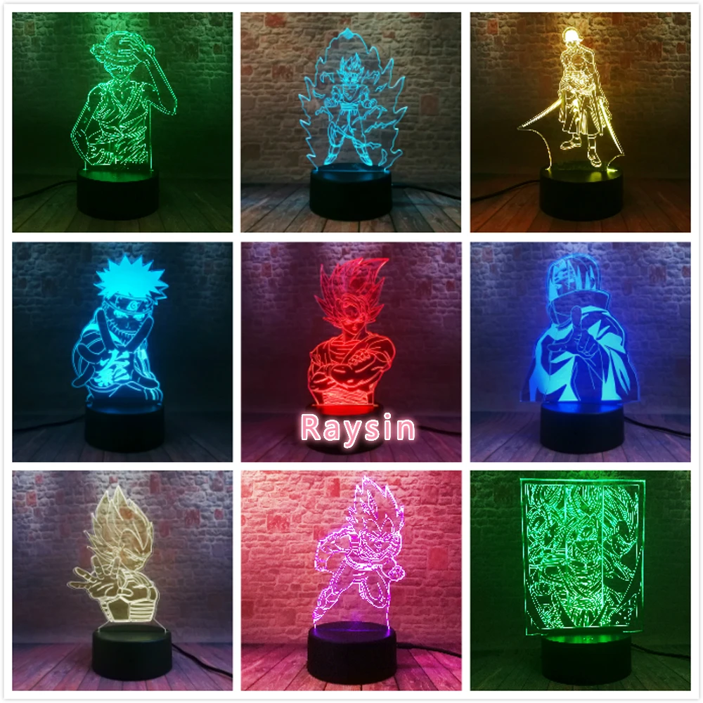 Наруто Какаши Саске Учиха Один Кусок Луффи Зоро фигурку Dragon Ball Z RGB многоцветный