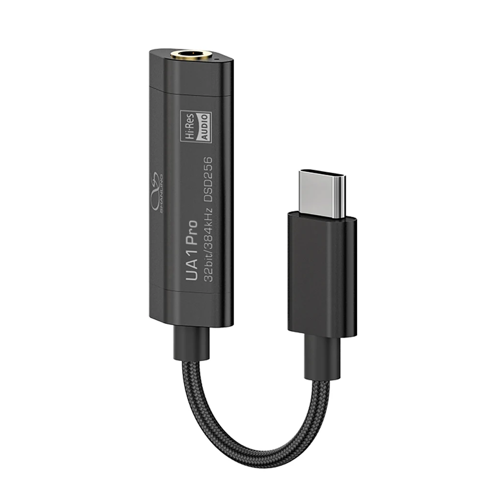 

SHANLING UA1 PRO Portable USB DAC Type C to 3.5mm Audio Amplifier Decoding AMP Cable 384kHz/32bit DSD256 Output for iOS Android
