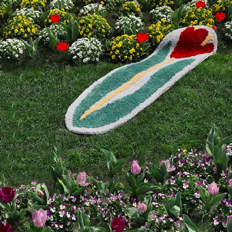 В форме тюльпана от Ванная комната коврик Nordic пушистый завод ковер Ванна Ковры