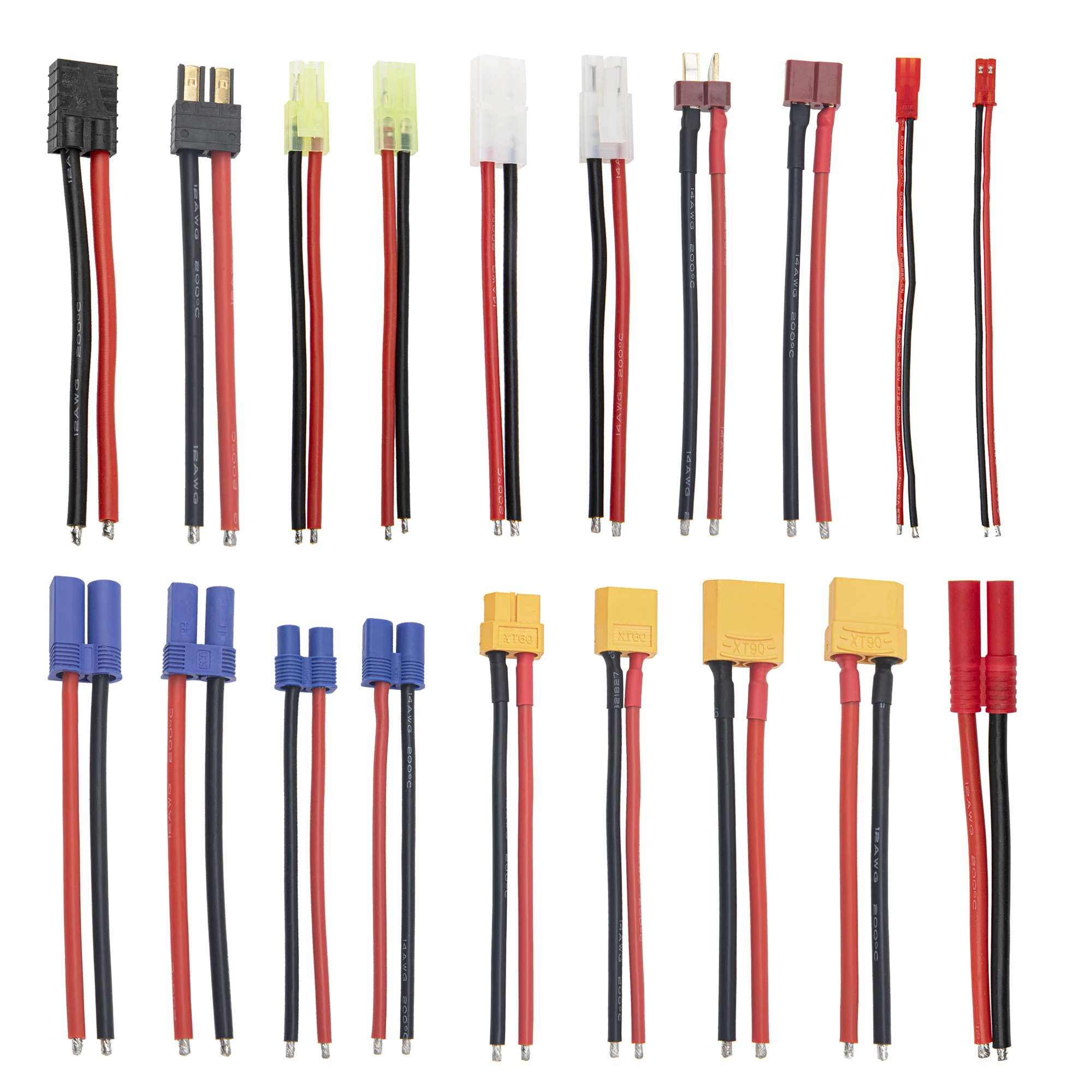 TRX Tamiya T plug JST EC5 EC3 XT60 XT90 HXT4.0 штекер/гнездо разъем силиконовый провод 12/14/16AWG RC кабель