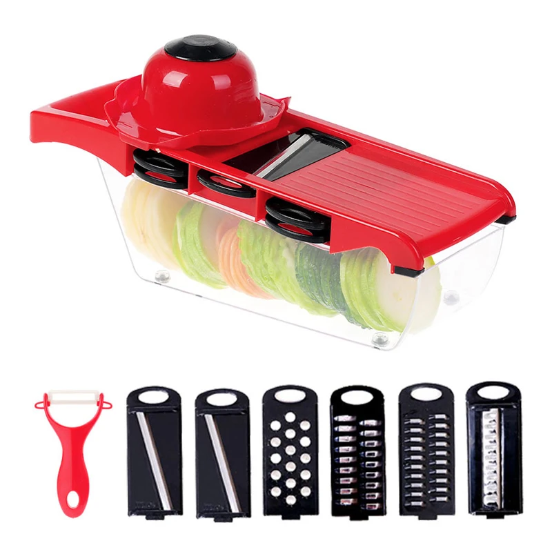 UPORS Manual Mandoline Slicer Vegetable Cutter with Stainless Steel Blade Potato Peeler Carrot Cheese Grater Kitchen Accessories | Дом и сад