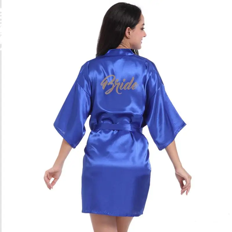 Халат женский атласный с надписью халаты для невесты и подружки халат белыми