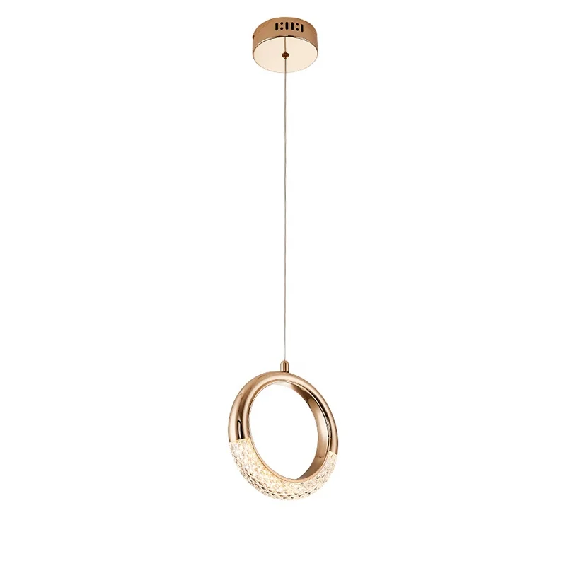 

Hanging Lamps Modern Home Lighting Gold Pendant Necklace Ring Style Kitchen Decorative Luxury Chandeliers Pendant Lights