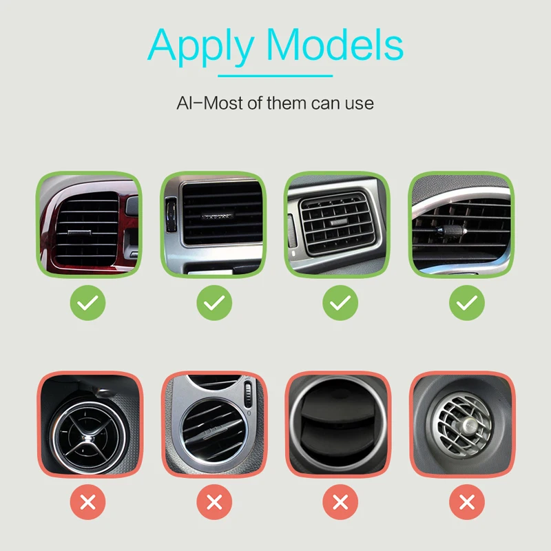

Licheers Qi Wireless Charger Gravity Air Vent Car Mount Wireless Charging For Samsung iPhone X XR XS MAX 8 in Car Phone Holder