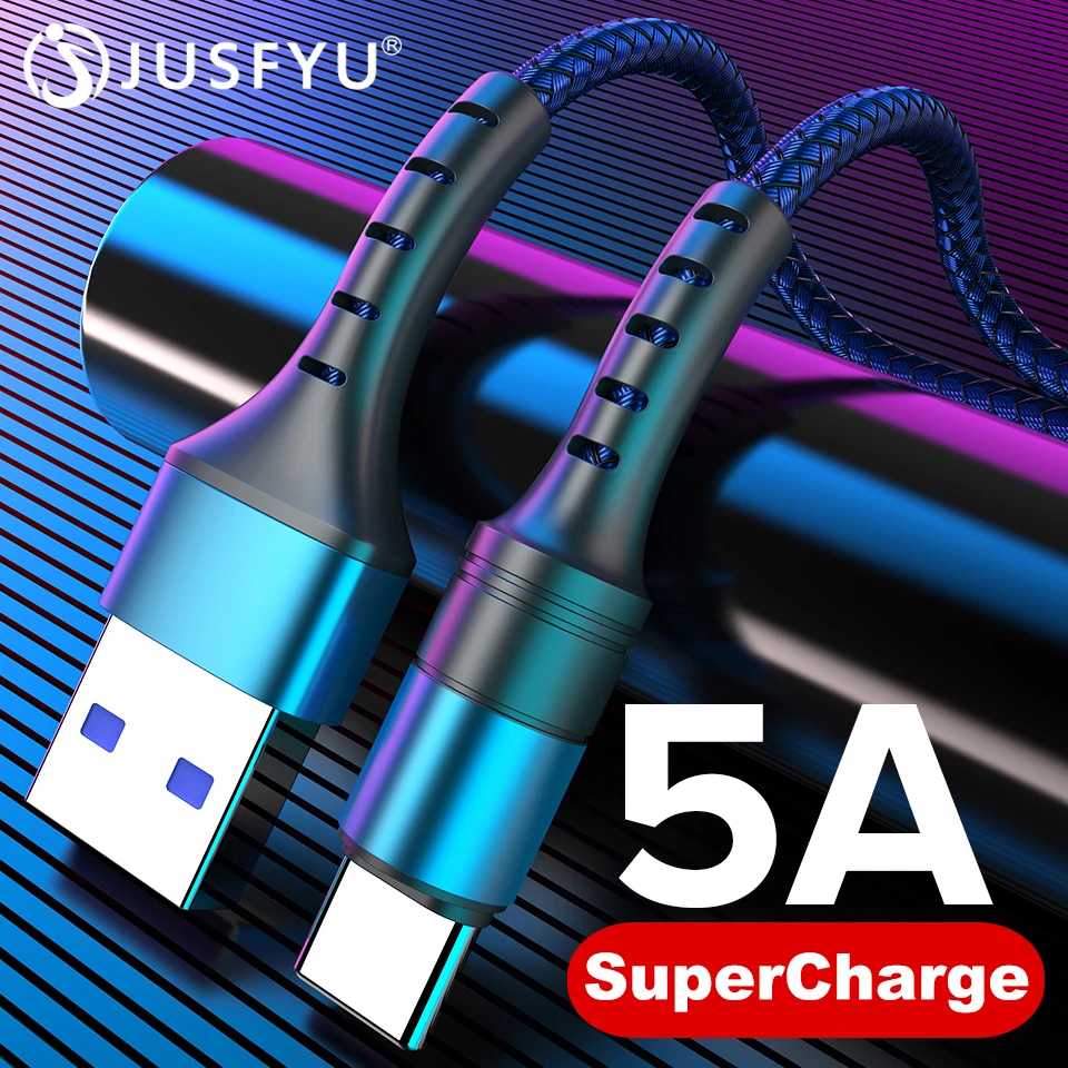 

5A USB Type C Cable 0.25m 1m 2m Fast Charging Type-C Kable for Huawei Mate 20 P30 Pro P20 lite Phone SuperCharge QC3.0 USBC Cabo