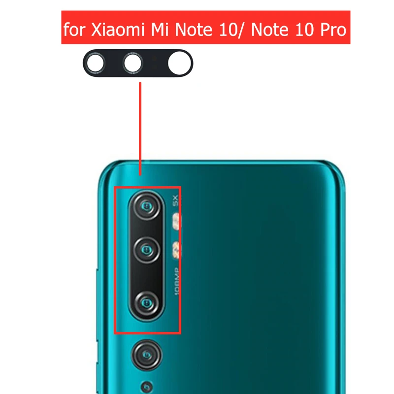 Стекло для задней камеры Xiaomi Mi Note 10 Pro 2 шт. с клеем 3M запасные части замены и