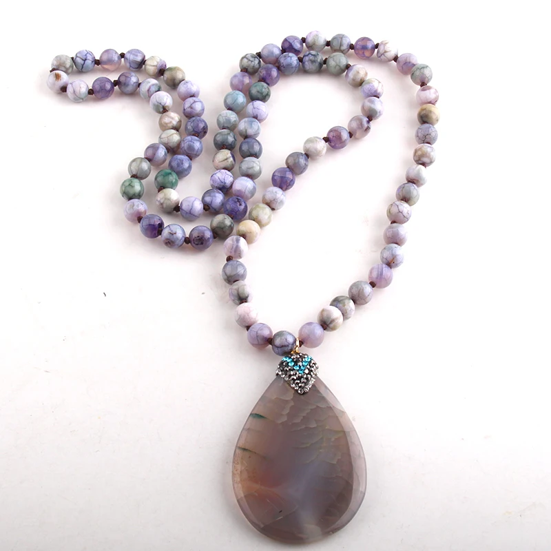 Модные ювелирные изделия камни узелковый камень подвеска ожерелья для женщин