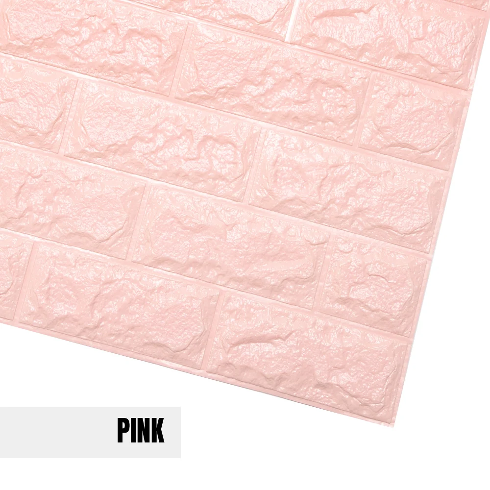 Pink 70*77 см DIY 3D кирпичные настенные наклейки, украшение для дома, декор для гостиной, спальни, пенопластовые самоклеящиеся обои, художественные настенные наклейки для дома - Цвет: Pink
