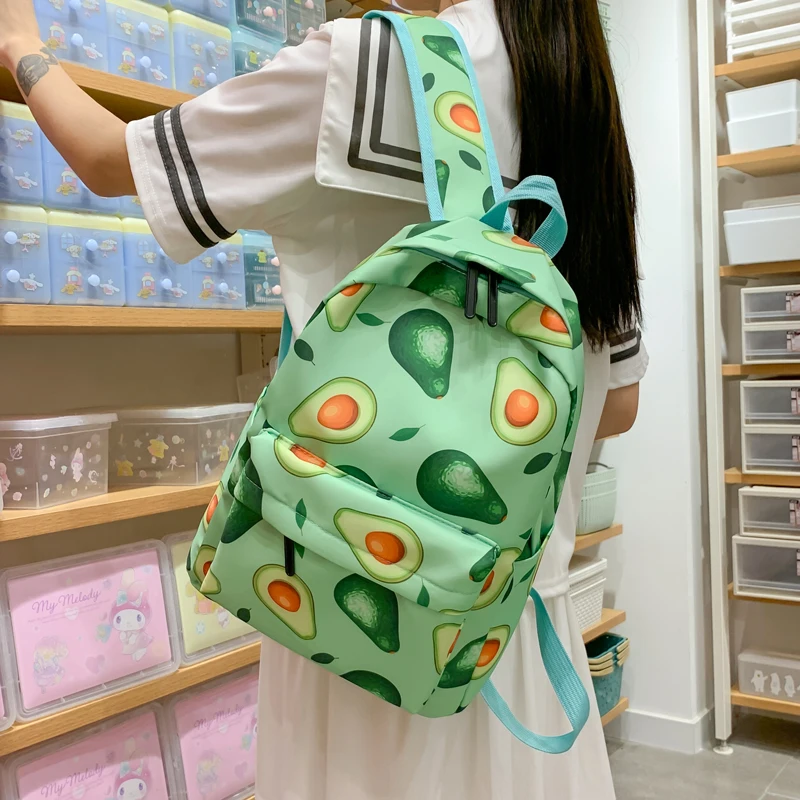 Модный рюкзак с принтом авокадо, водонепроницаемая школьная сумка, вместительные сумки для книг, школьный рюкзак для девочек-подростков 2021,...