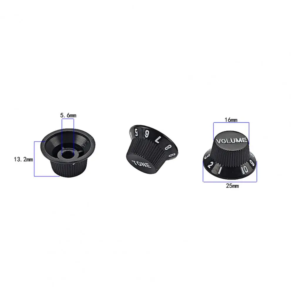 

3Pcs Guitar Start Knob One Volume Two Tone Sturdy Plastic Wear-resistant Guitar Control Knob for Instrument Training Supplies