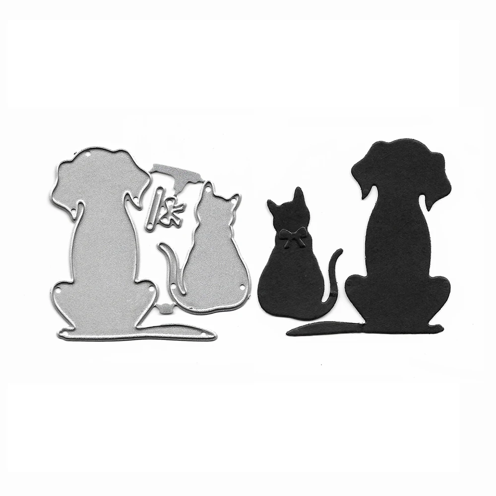 

Dog And Cat Cutting Dies 2021 For Scrapbooking DIY Album Card Making Mold Embossing Folder Cut Template Stencil Clear Stamps New
