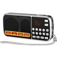l088 mini retro speaker portable digital radio receiver stereo fmam radio with led display flashlight radio support 16g tf gift