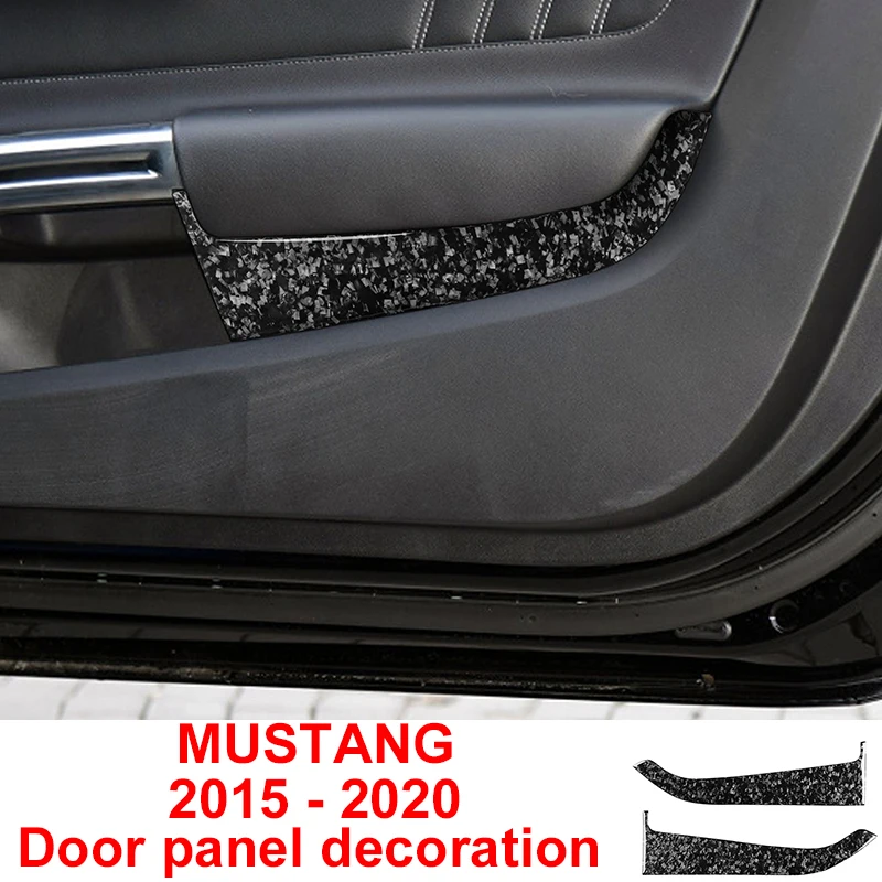 

For Ford Mustang 2015 - 2020 Carbon Fiber Door Panel Decoration Strips Car Stickers Forged Pattern Interior Accessory