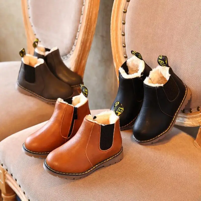 Детские ботинки для девочек модные Осень-зима новая обувь Оксфорд маленьких