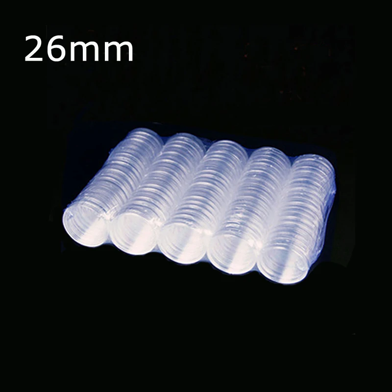 100 шт., пластиковые защитные контейнеры для капсул, 26 мм