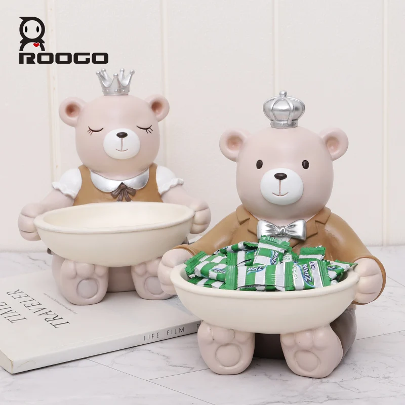 Поднос для хранения Roogo декор гостиной и кухни статуя милый медведь копилка