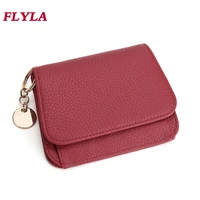rfid leather ladies wallet short 2022 new hot sale cowhide small card bag zipper small coin purse