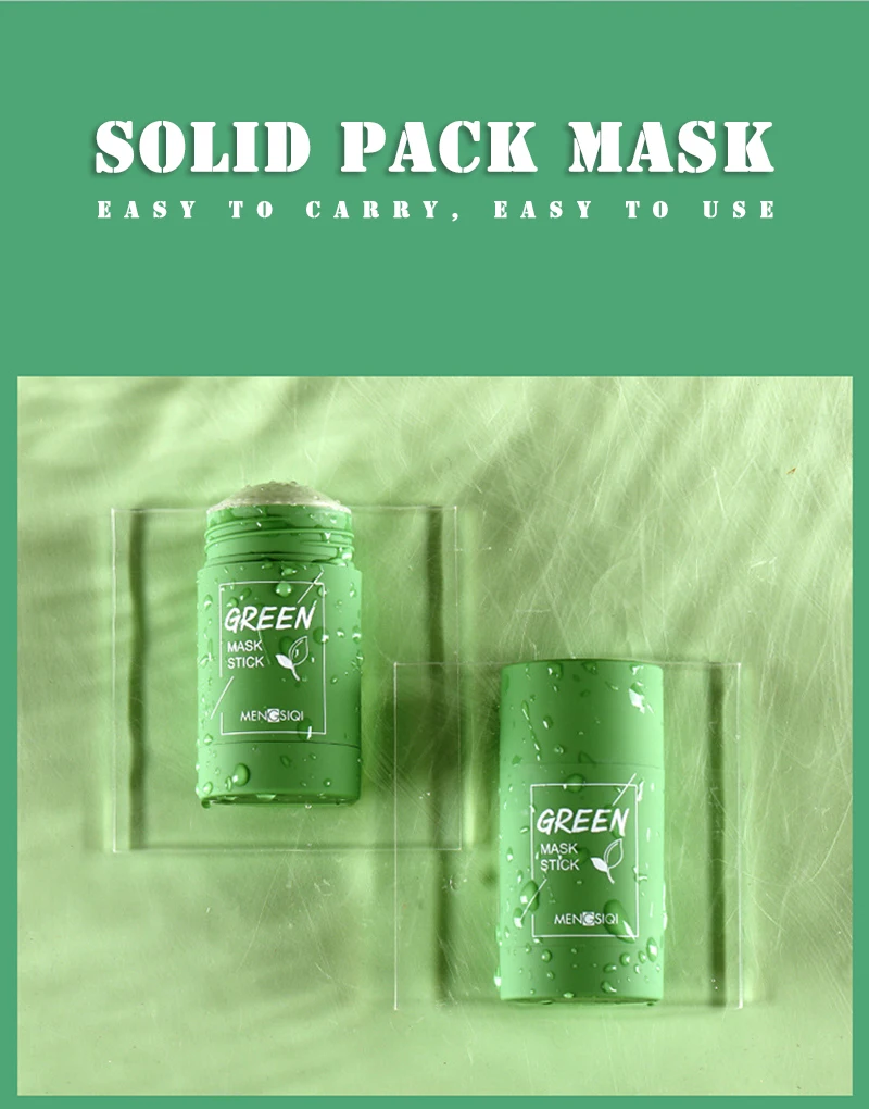 Smeared Green-Tea-Mask Pore Deep Acne Cleansing Mask Blackhead Remover Cream Shrinking Pores Cream For Blackheads images - 6
