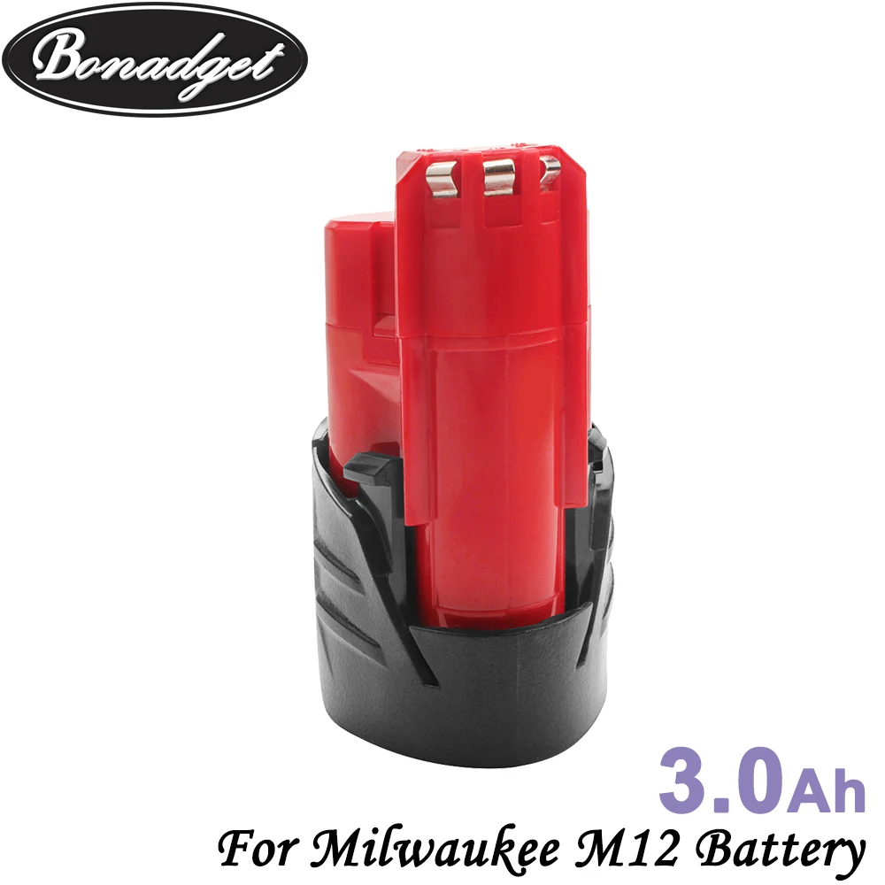 Перезаряжаемый литий ионный аккумулятор Bonadget для Milwaukee M12 12 в 3000