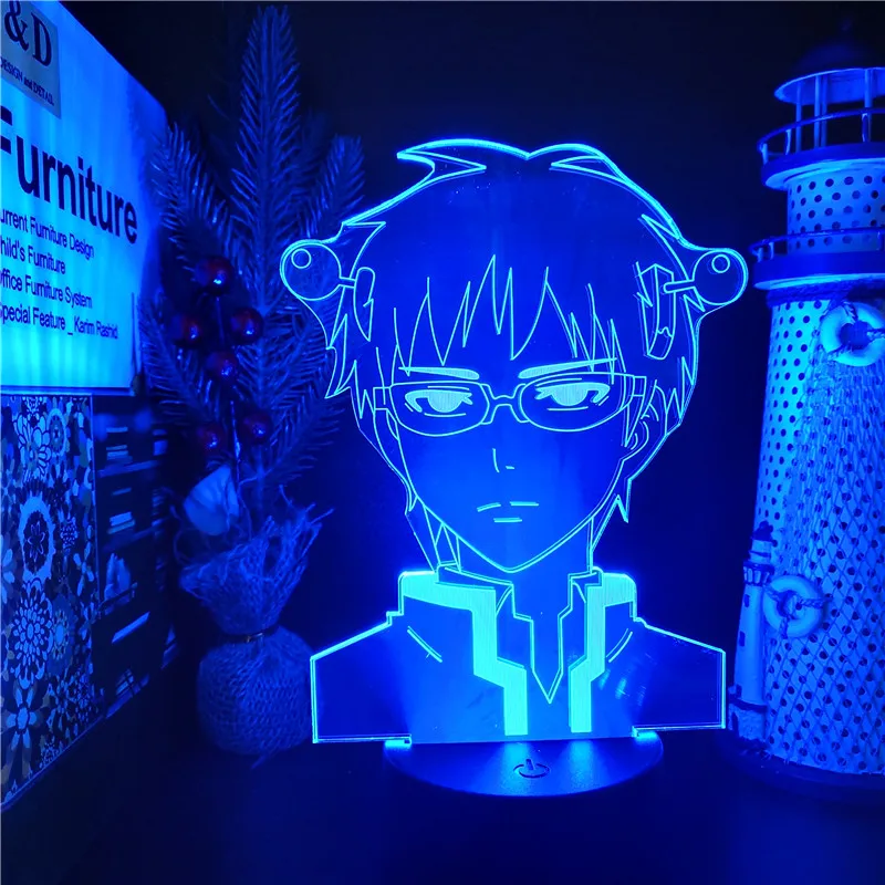 The Disastrous Life of Saiki K 3D Anime Night Lights LED Toys Illusion Table Desk Lights Decoration Action Figures Lighting Gift