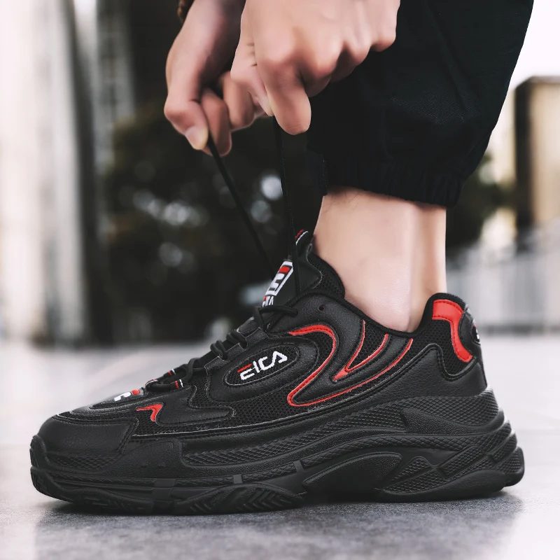 Оригинальные мужские кроссовки для бега белые с амортизацией на платформе