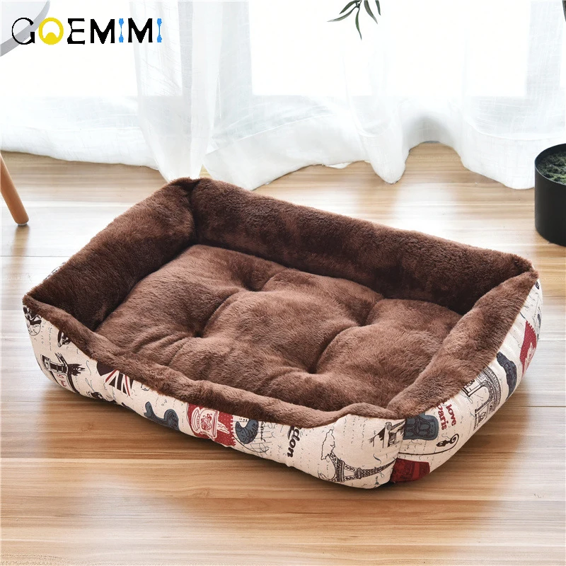 Зимняя теплая кровать для кошек удобная флисовая домашних питомцев собак