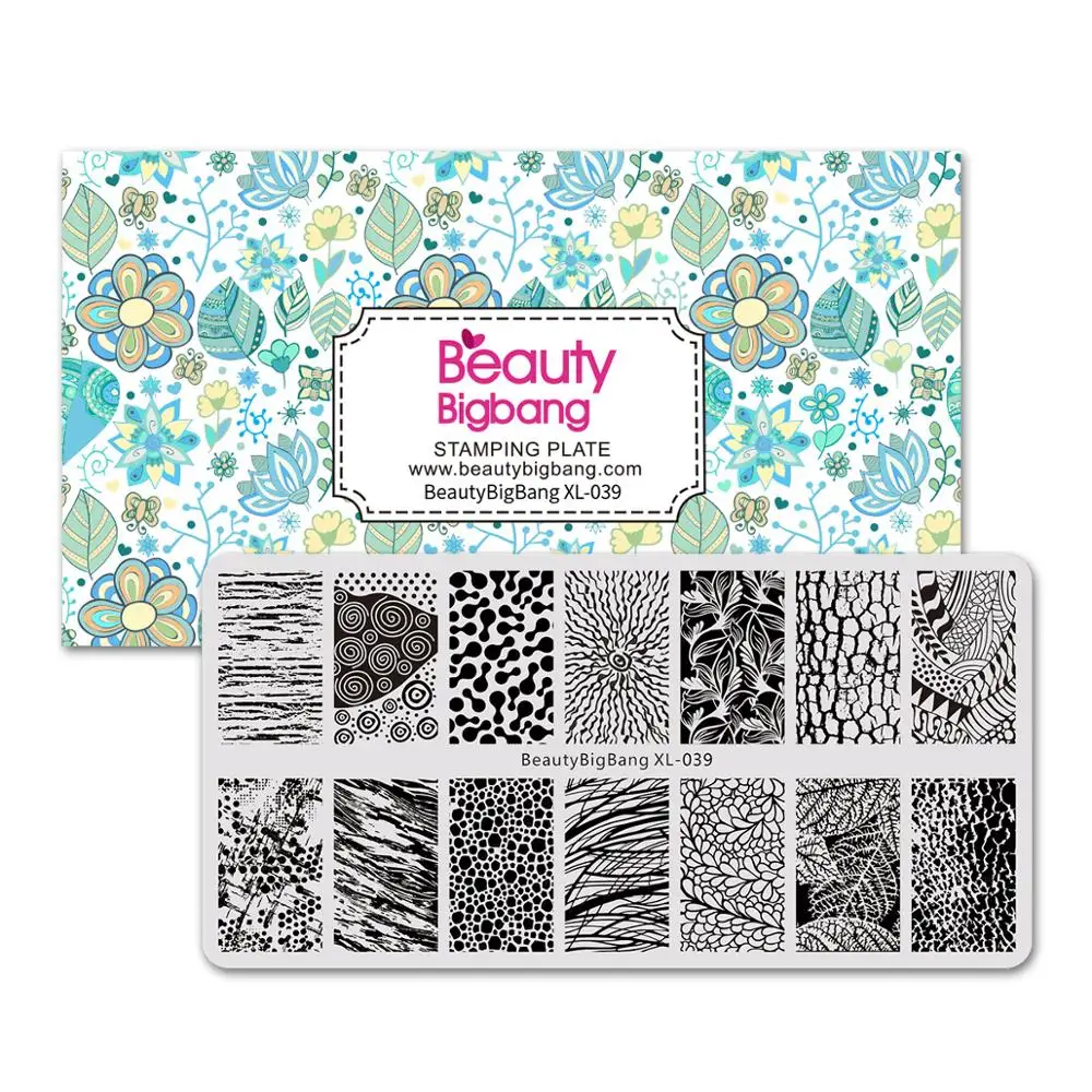 39 BeautyBigBang штамповка для ногтей прямоугольник Маникюр кружево Французский ногтей штамповка пластины шаблон формы инструменты для дизайна ногтей XL-069 - Цвет: 39
