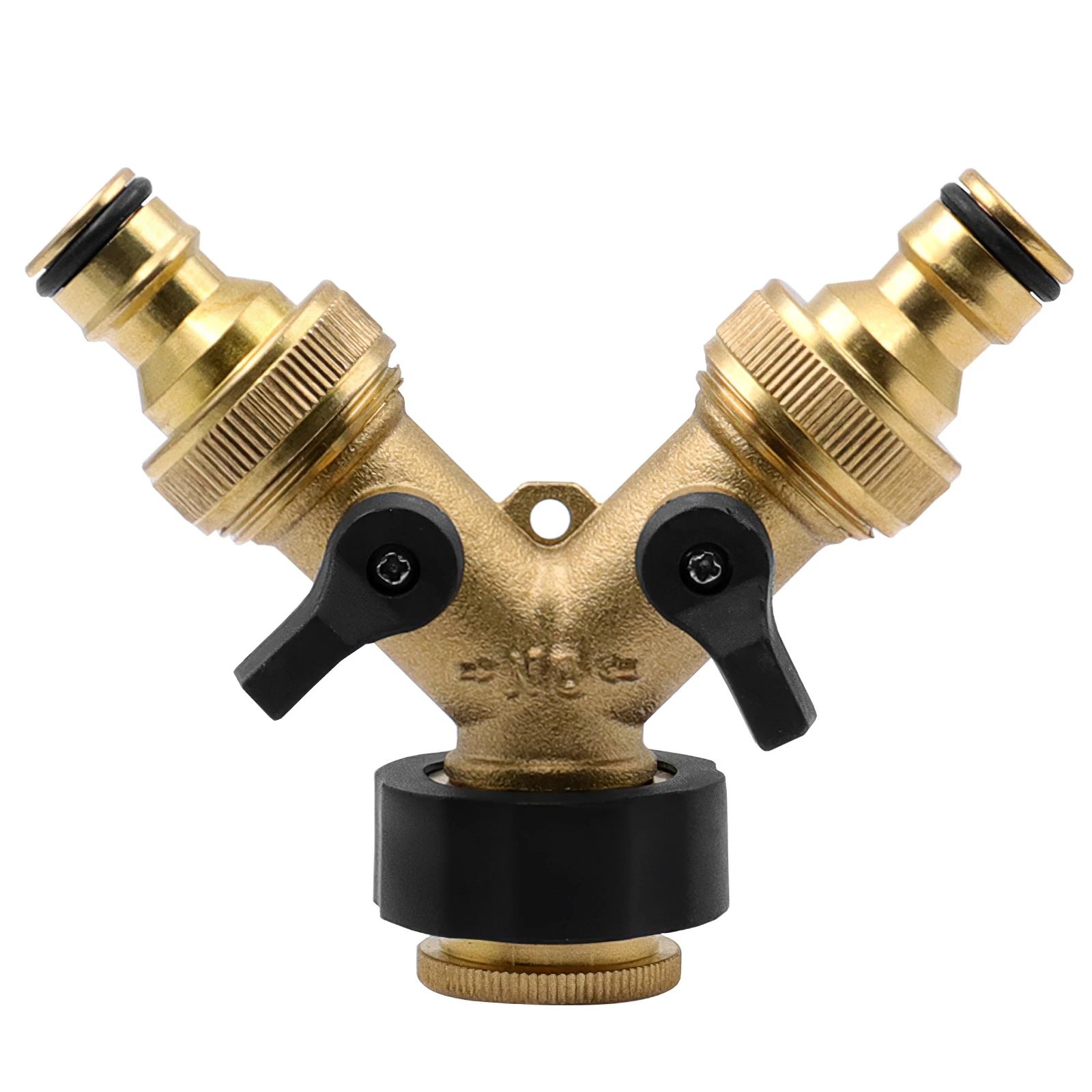 

Brass Female 3/4" 2 Way Tap Water Splitter 5/8" Garden Tap Y-Shaped Quick Connector Irrigation Valve Hose Pipe Adapter