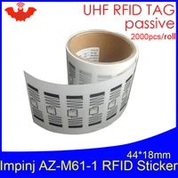 rfid tag uhf sticker impinj m61 1 epc6c wet inlay 915m868m mr6 p 2000pcs free shipping adhesive long distance passive rfid label