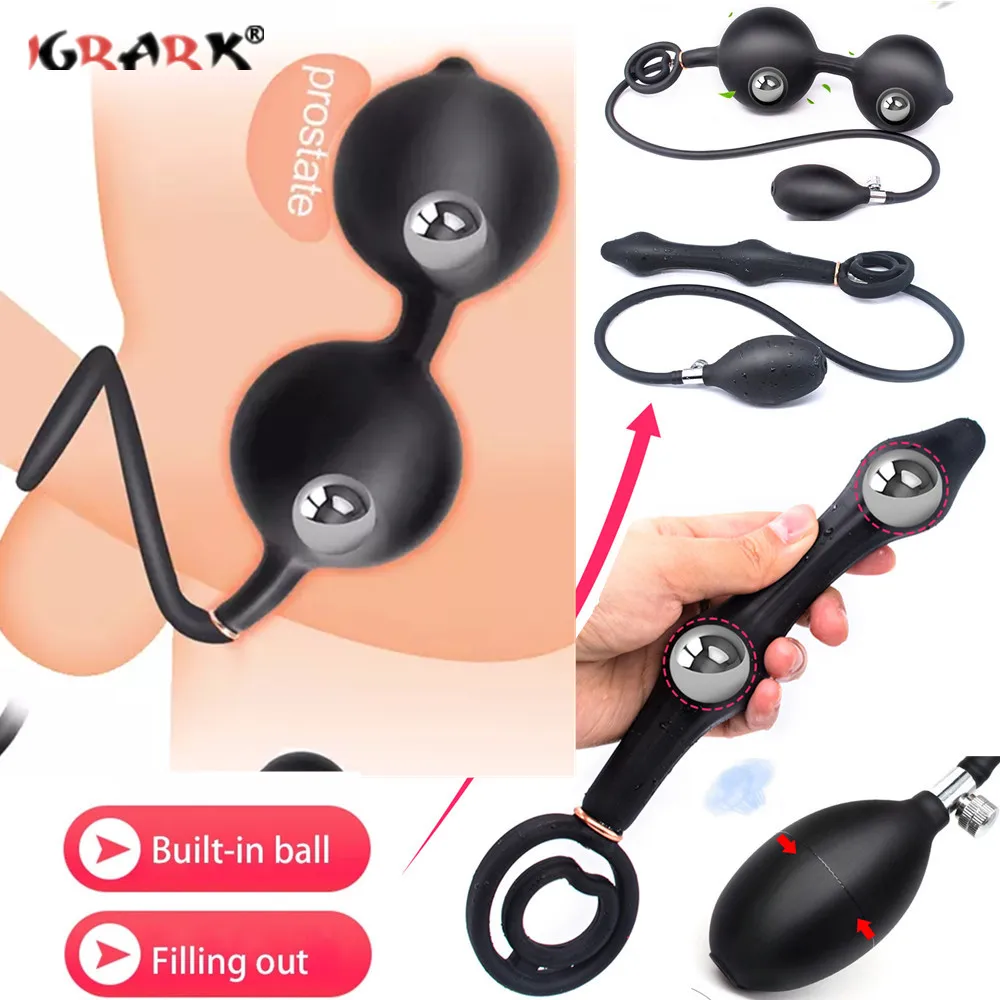 Огромная надувная Анальная пробка массажер простаты Вагина анус расширяющиеся