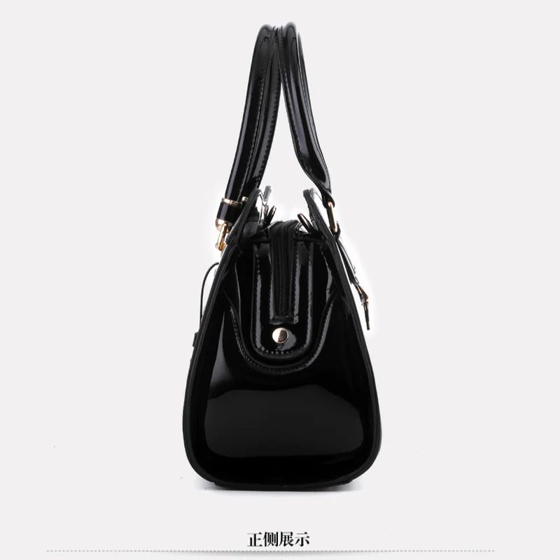 

2021 luxury brand fashion patent leather bag ladies large capacity Boston handbag shoulder messenger ladies bag
