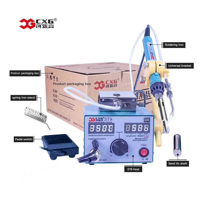 Паяльная станция CXG 378 80 Вт полуавтоматическая машина для подачи олова
