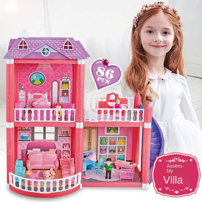 

Dollhouse Castle Diy, Toy Ride Pink, Dollhouse Miniature, Birthday Gifts, Educational Toy Doll Village, Toy Diy