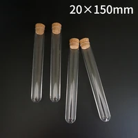 10pcs 20pcs 50pcs 100pcs 20x150mm clear plastic test tubes with cork cap use for laboratory or wedding favours vial