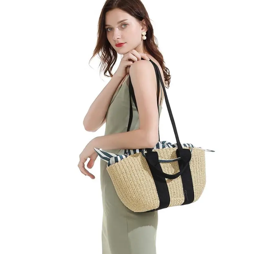 

Hand-woven bag women's single shoulder portable seaside vacation beach bag rattan cosmetic bag