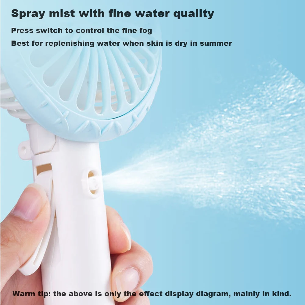 Folding Spray Fan USB Rechargeable Mini Multi-function Desktop Hanging Neck Pocket Small For Office Outdoor Travel | Бытовая техника